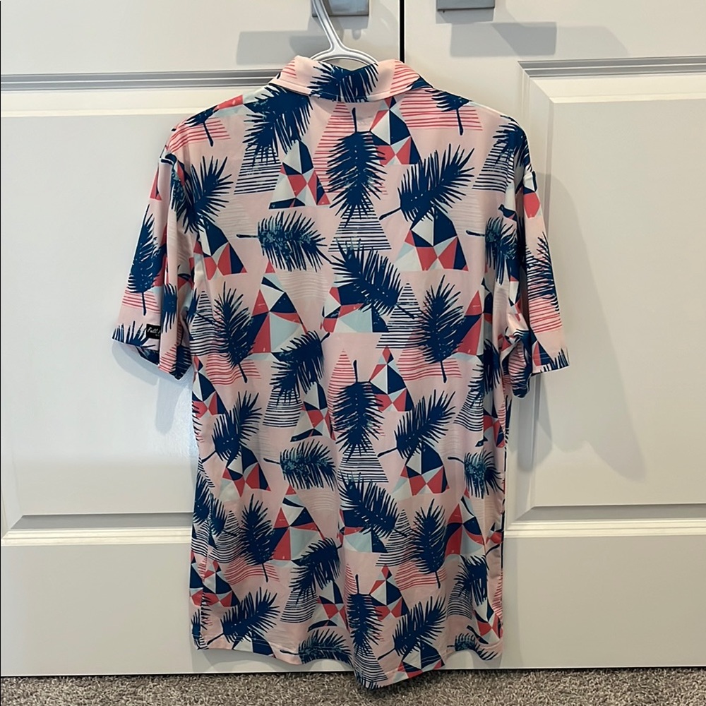 Full Wedge Blue and Pink Golf Shirt - Picture 3 of 3